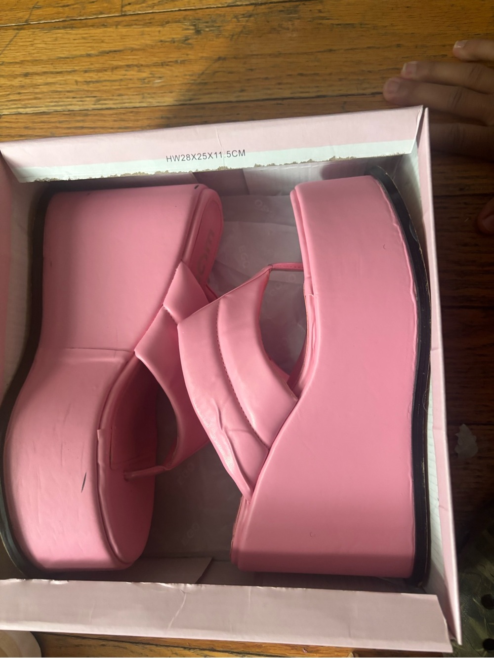 EGO Pink Platform Slide Sandals